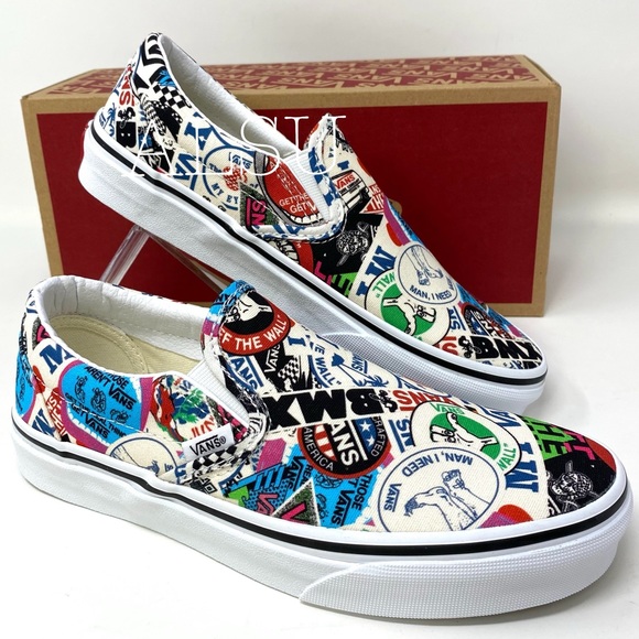 Vans Shoes - VANS Comics Classic Slip On Stickers Mash Up Canvas SB Women's Size VN0A38F7VFV